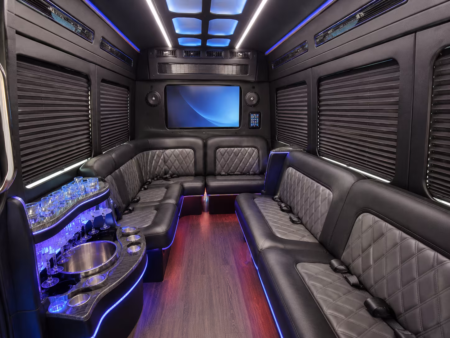 jonesboro 28 passenger party bus inside
